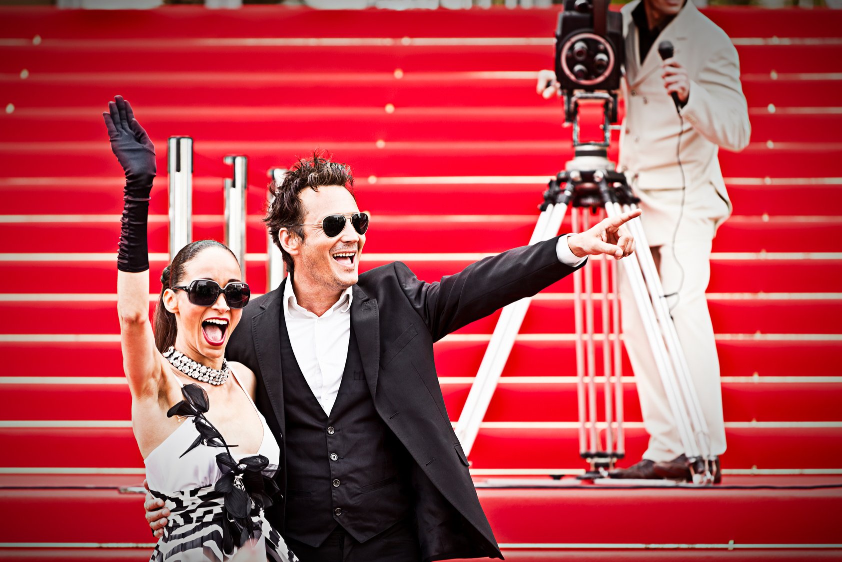 Celebrity couple on red carpet in Cannes